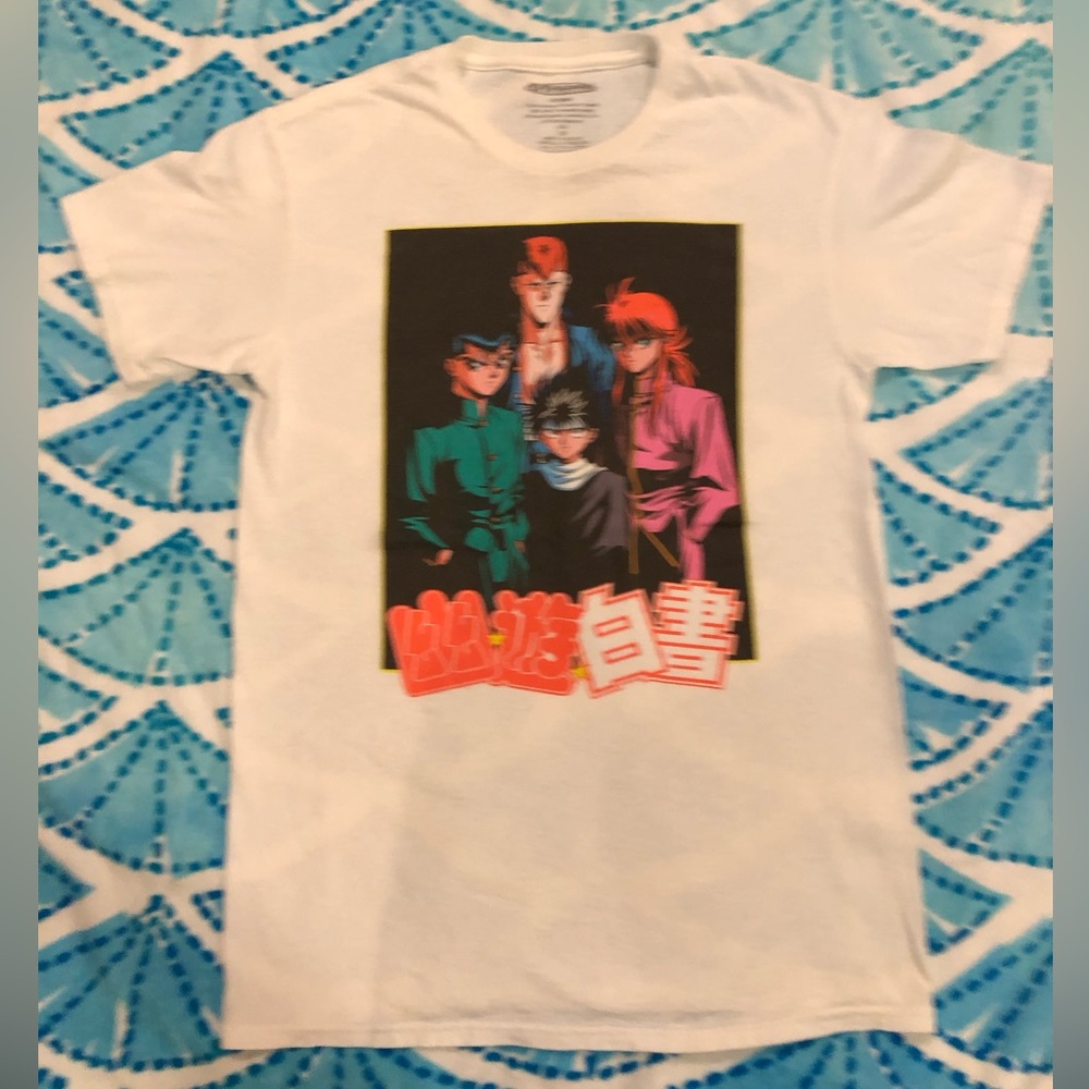 Anime White Short Sleeve T Shirt, Men’s Small, good preworn condition.